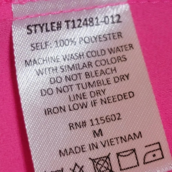 Lush Womens M Bright Hot Pink Spaghetti Strap Summer Tank Flowy Ruffle Barbie - Picture 8 of 8